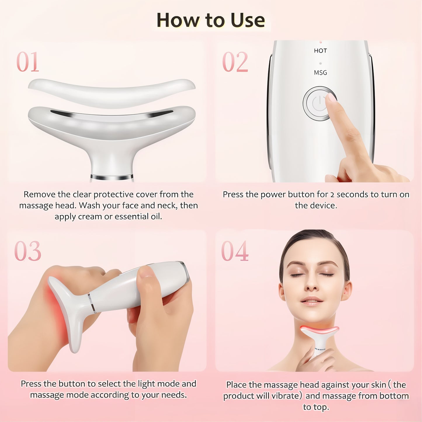 LED Face and Neck Beauty Massager