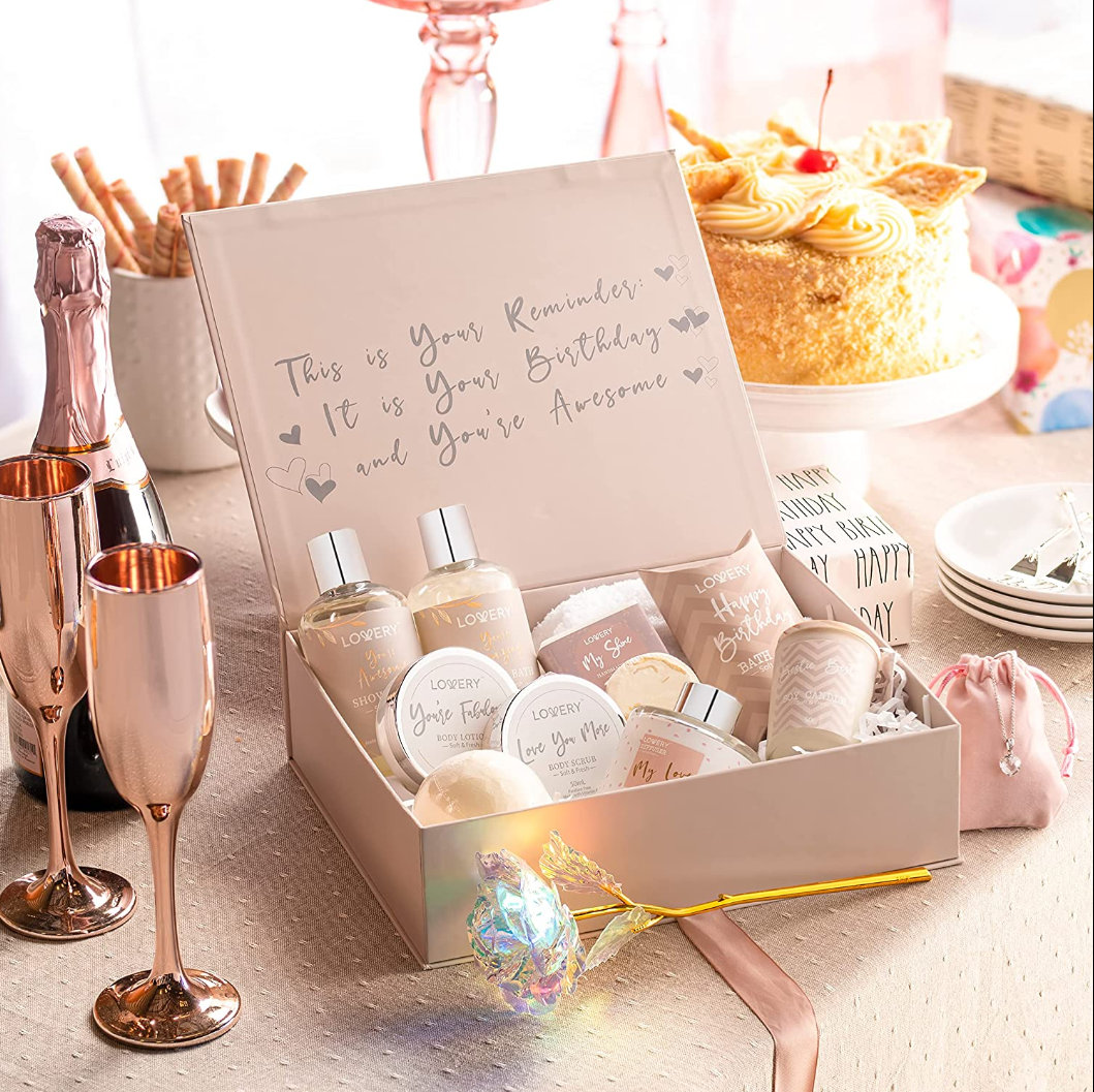 Luxe Birthday Gift Basket - 23Pc Deluxe Bath and Spa Gift Set