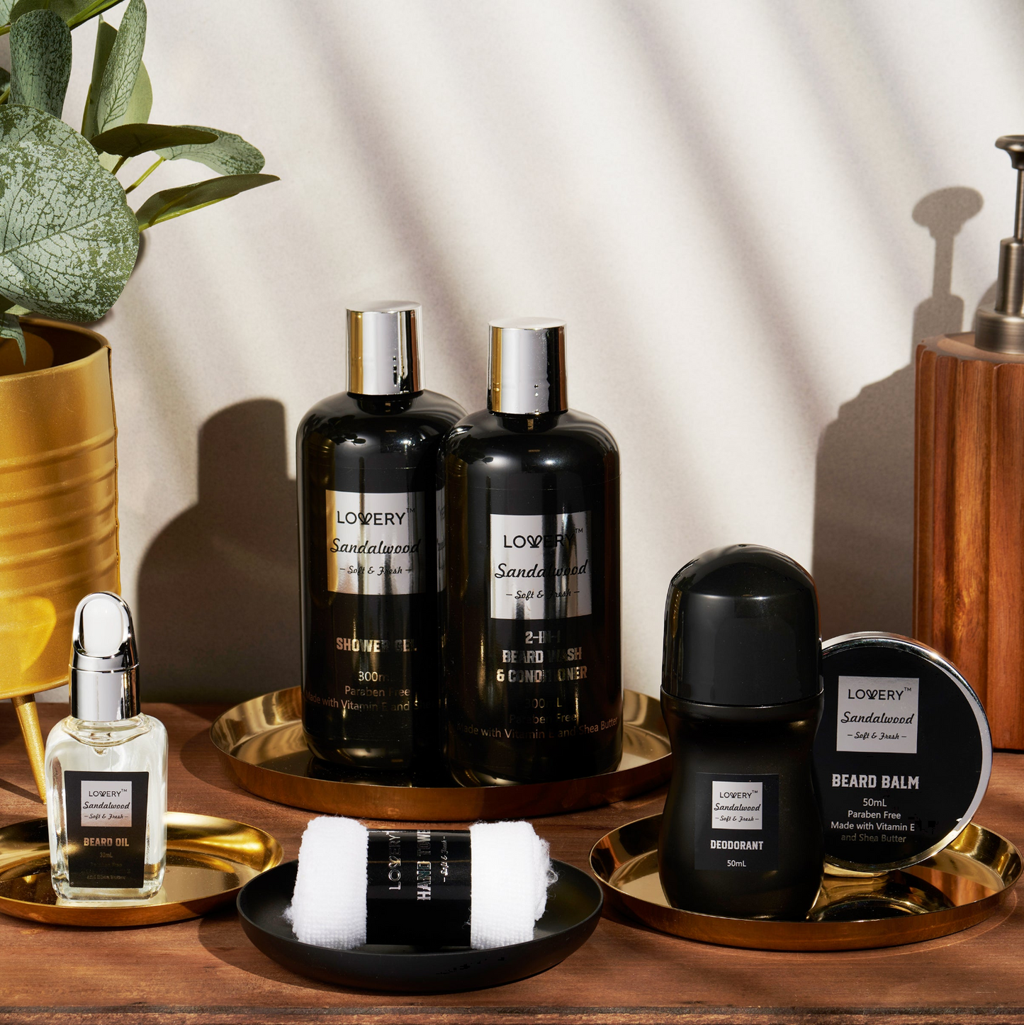 Deluxe Beard Grooming Set - 14pc Sandalwood Gift Basket for Men