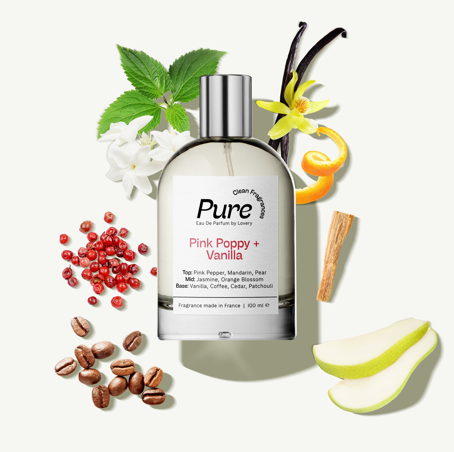 Pure Pink Poppy & Vanilla Eau de Parfum Inspired by YSL Black Opium Perfume, 3.38 fl oz Spray - Made in USA