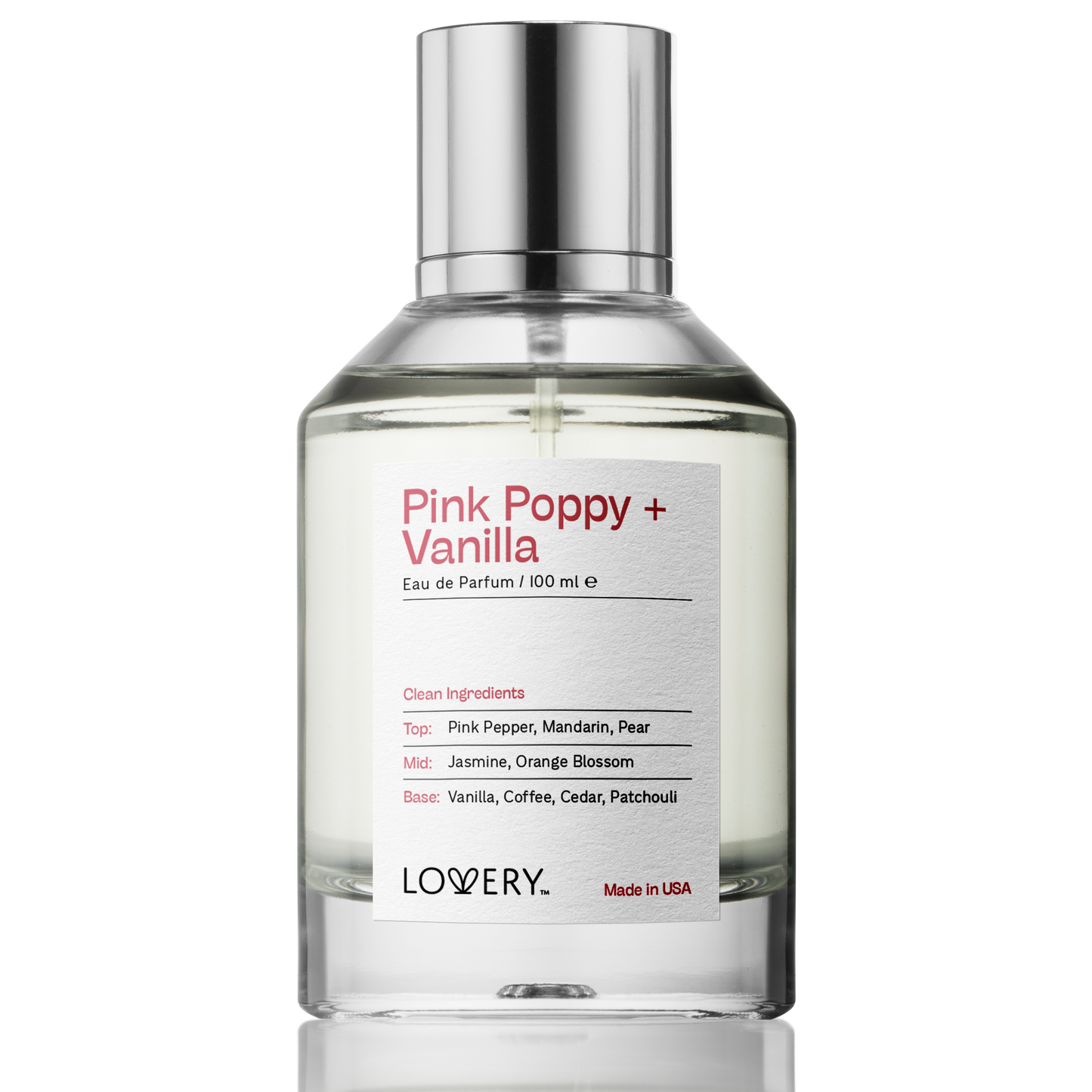 Pink Poppy & Vanilla Eau de Parfum Inspired by YSL Black Opium Perfume, 3.38 fl oz Spray - Made in France