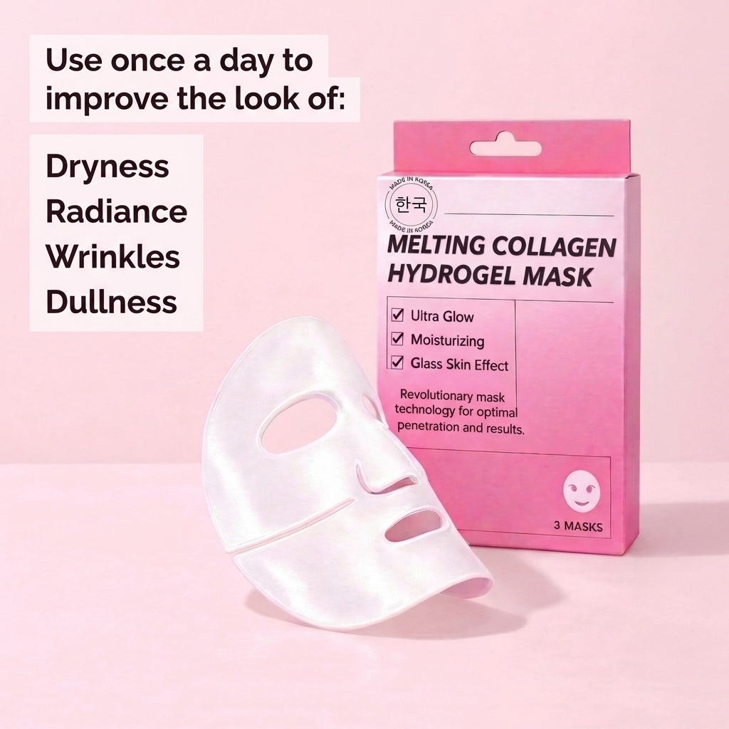 Korean Beauty Skincare Melting Collagen Hydrogel Face Mask Set, 3pcs