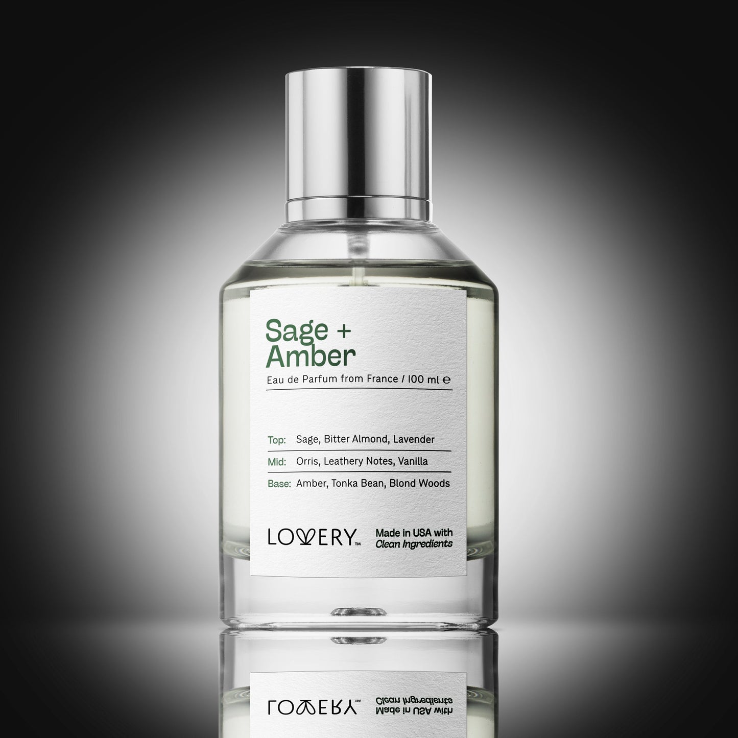 Sage and Amber Eau de Parfum, Made in USA, 3.4 oz