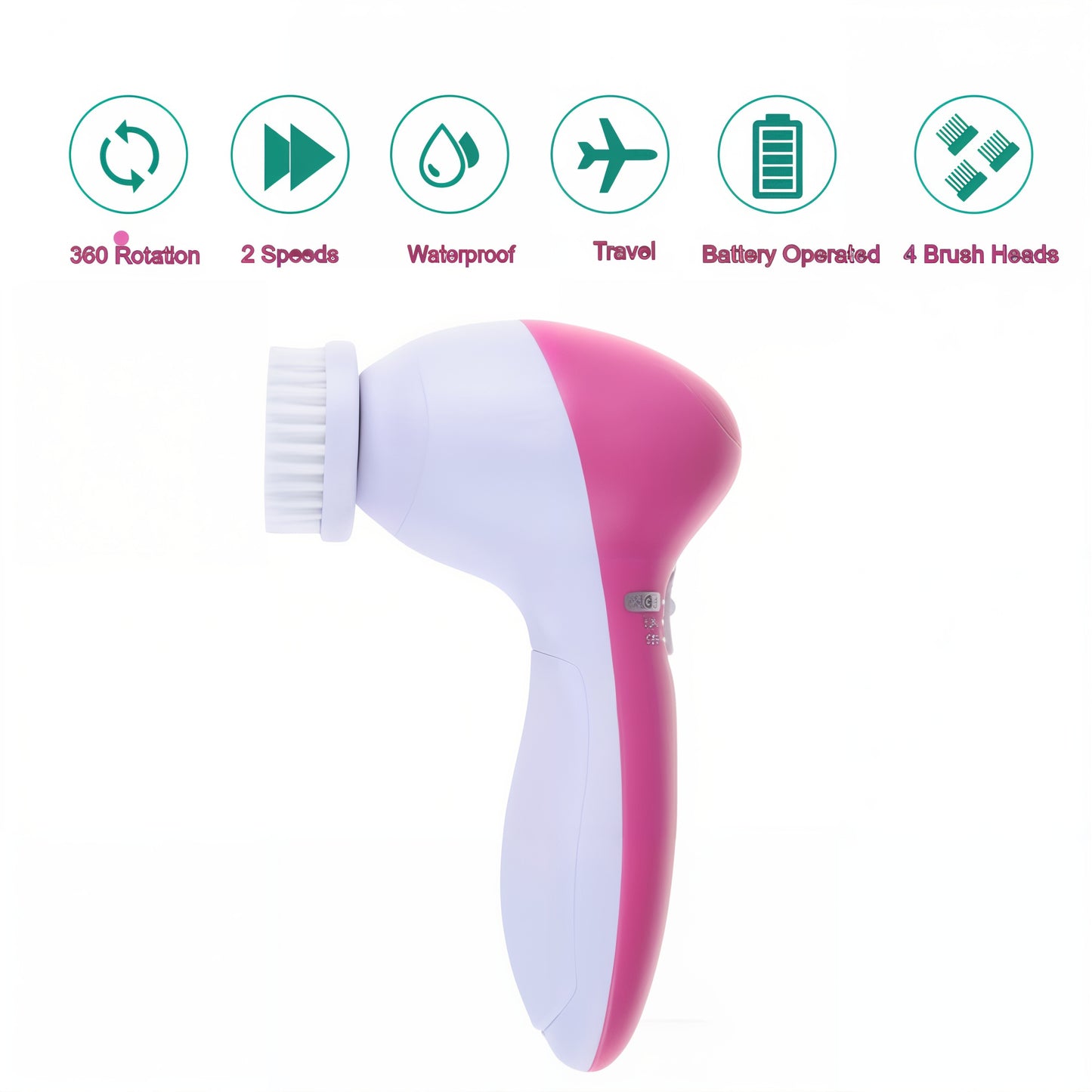 Lovery 4 in 1 Facial Cleansing System - Complete Skincare Solution with 4 Attachments & Storage Case