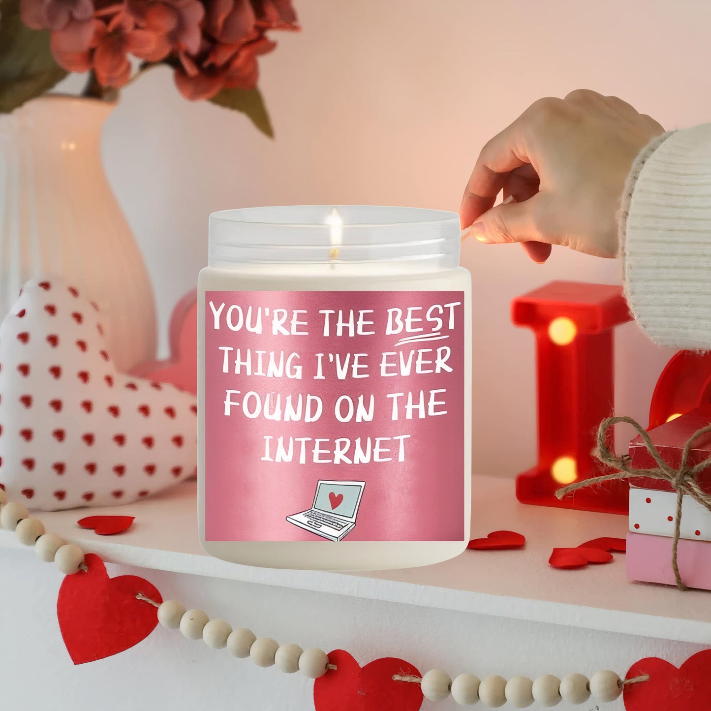 "You Are The Best Thing I Found On The Internet" Candle - 10oz Vanilla Scented Soy Wax Candle