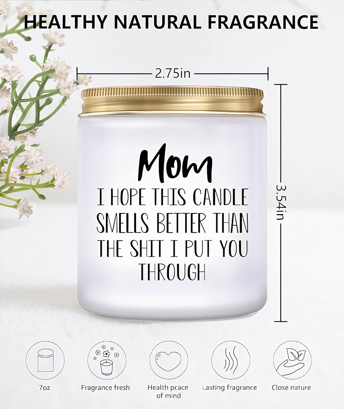 Lovery Mothers Day vanilla Scented Soy Wax Candle "The shit I put you Through"