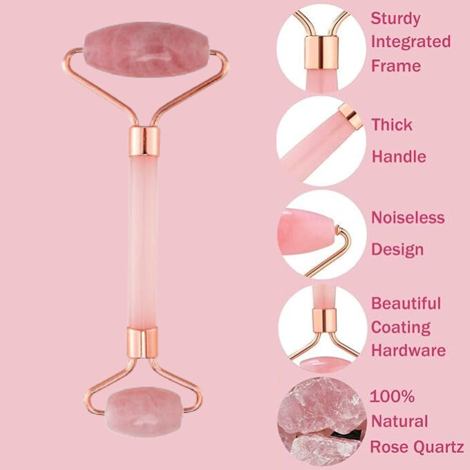 Rose Quartz Roller, Jade & Opal Beauty Roller - 3 Pack Facial Tools