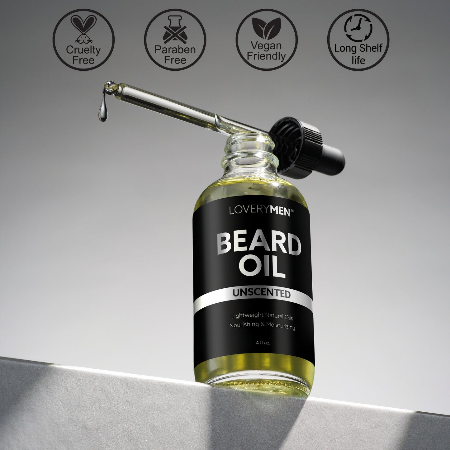 Unscented Beard Oil - 4oz Nourishing & Moisturizing Natural Oil