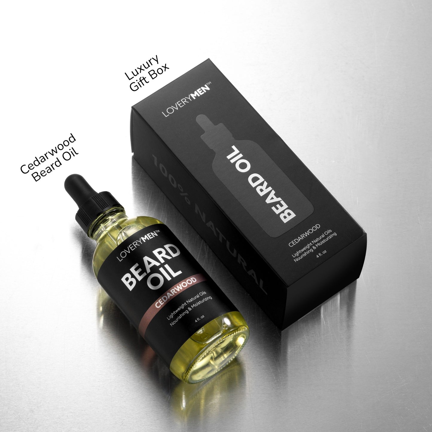 LoveryMen Cedarwood Beard Oil - 4oz Nourishing & Moisturizing Natural Oil