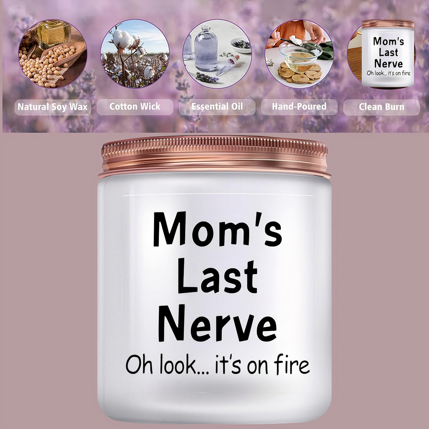"Mom Last Nerve" Candles - 9oz Vanilla Scented Soy Wax Candle