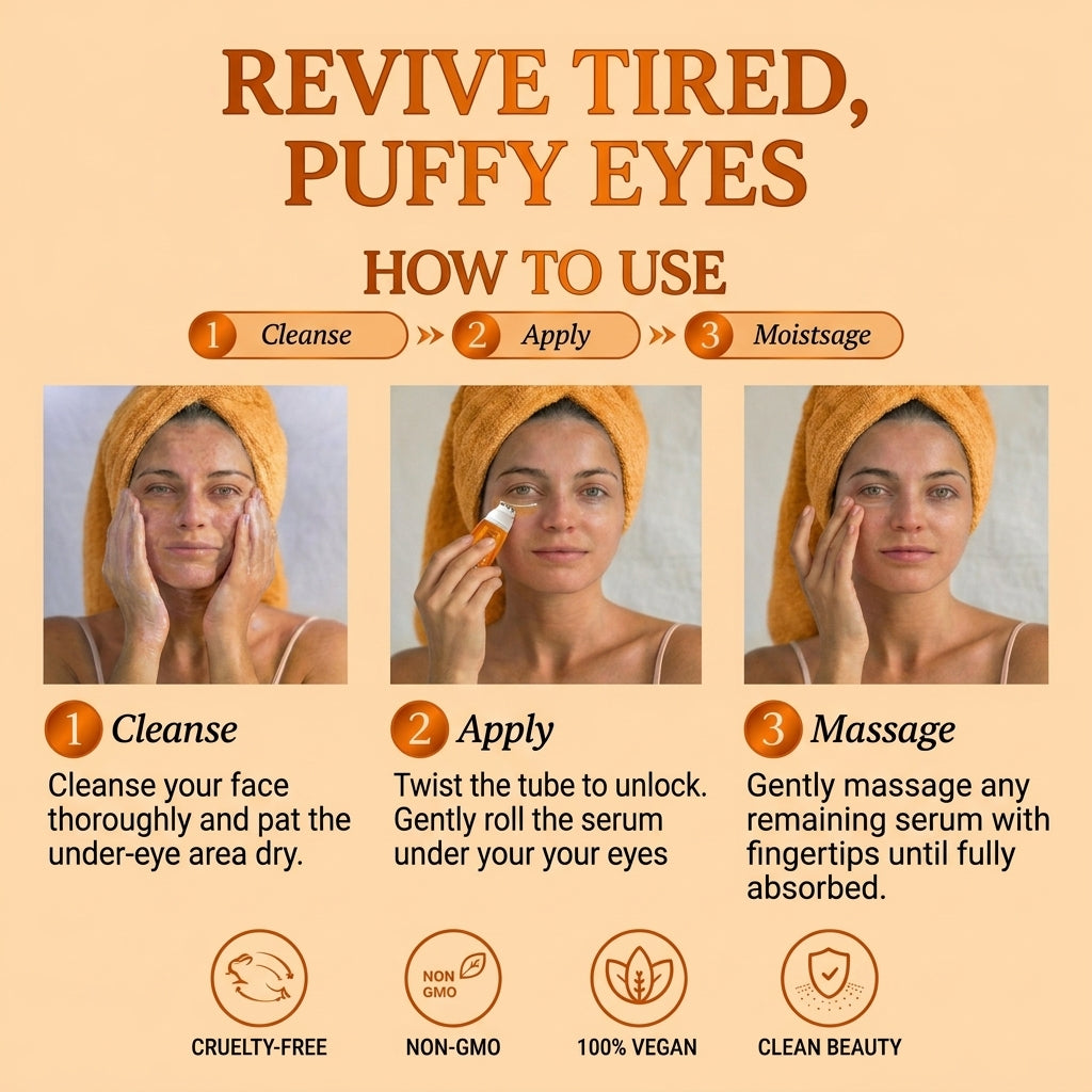 Lovery Korean Skincare Vitamin C Eye Roller Serum - Hydrating Under Eye Treatment