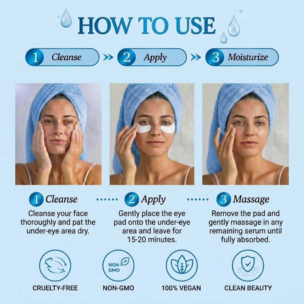 Lovery Hyaluronic & Ceramide Under Eye Masks - Korean Skincare Hydrating Eye Pad Set - 5 pairs