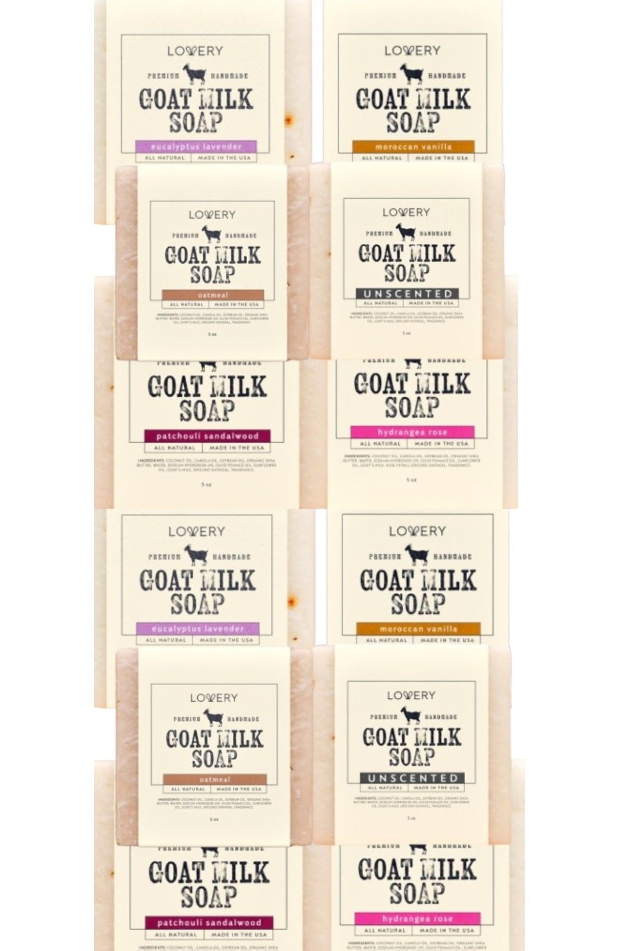 12-Pack Goat Milk Soap Bars - Natural Moisturizing Hand & Body Soap