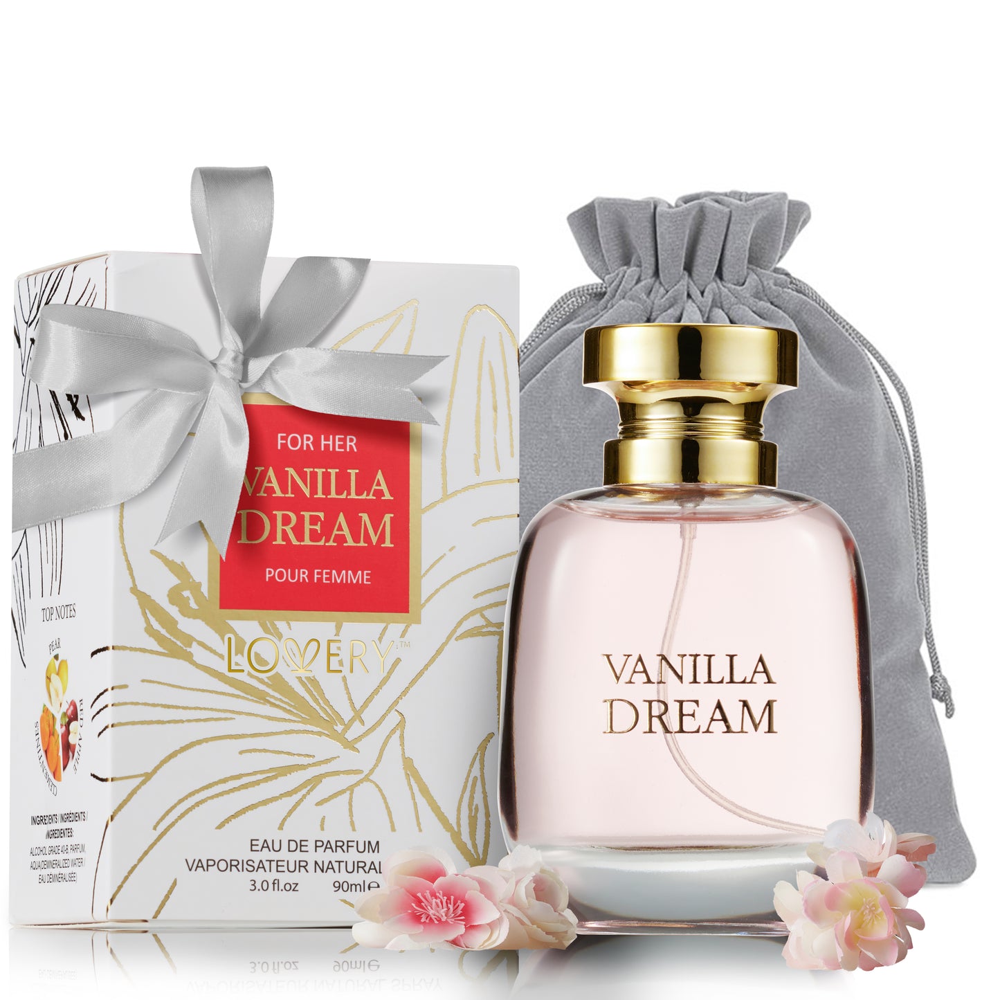 Vanilla Dream Eau de Parfum gift set with elegant bottle and luxury packaging.