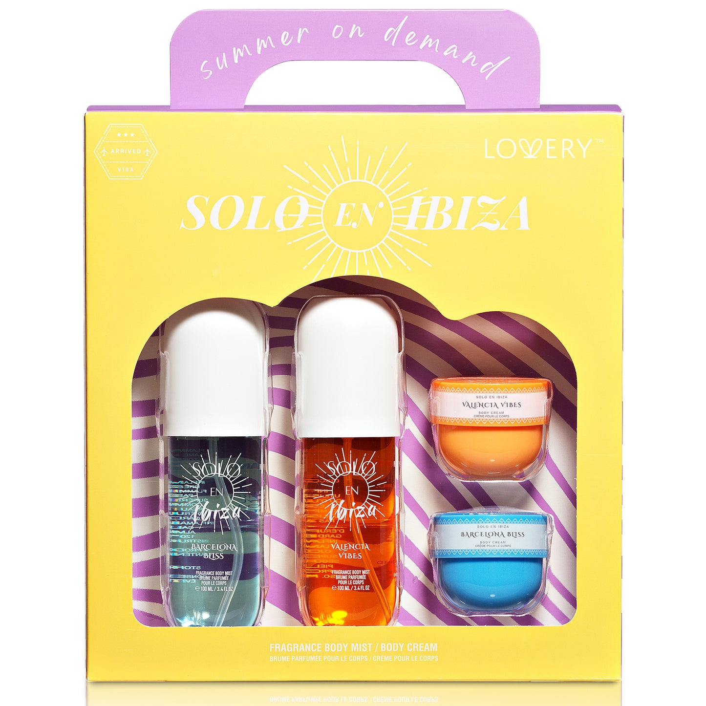 Solo En Ibiza Body Care Gift Set - 4Pc Mist & Cream Collection