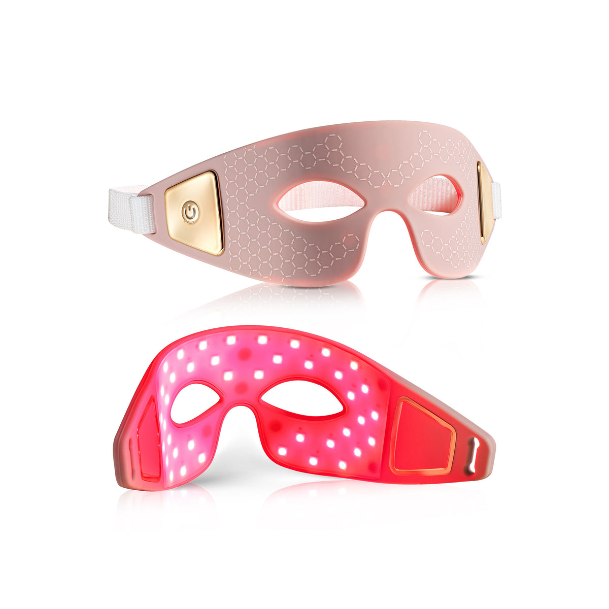 Eye Recovery Pro LED Light Therapy Eye Mask - Red & Near-Infrared Light for Puffiness, Dark Circles & Eye Rejuvenation - Pink Silicone