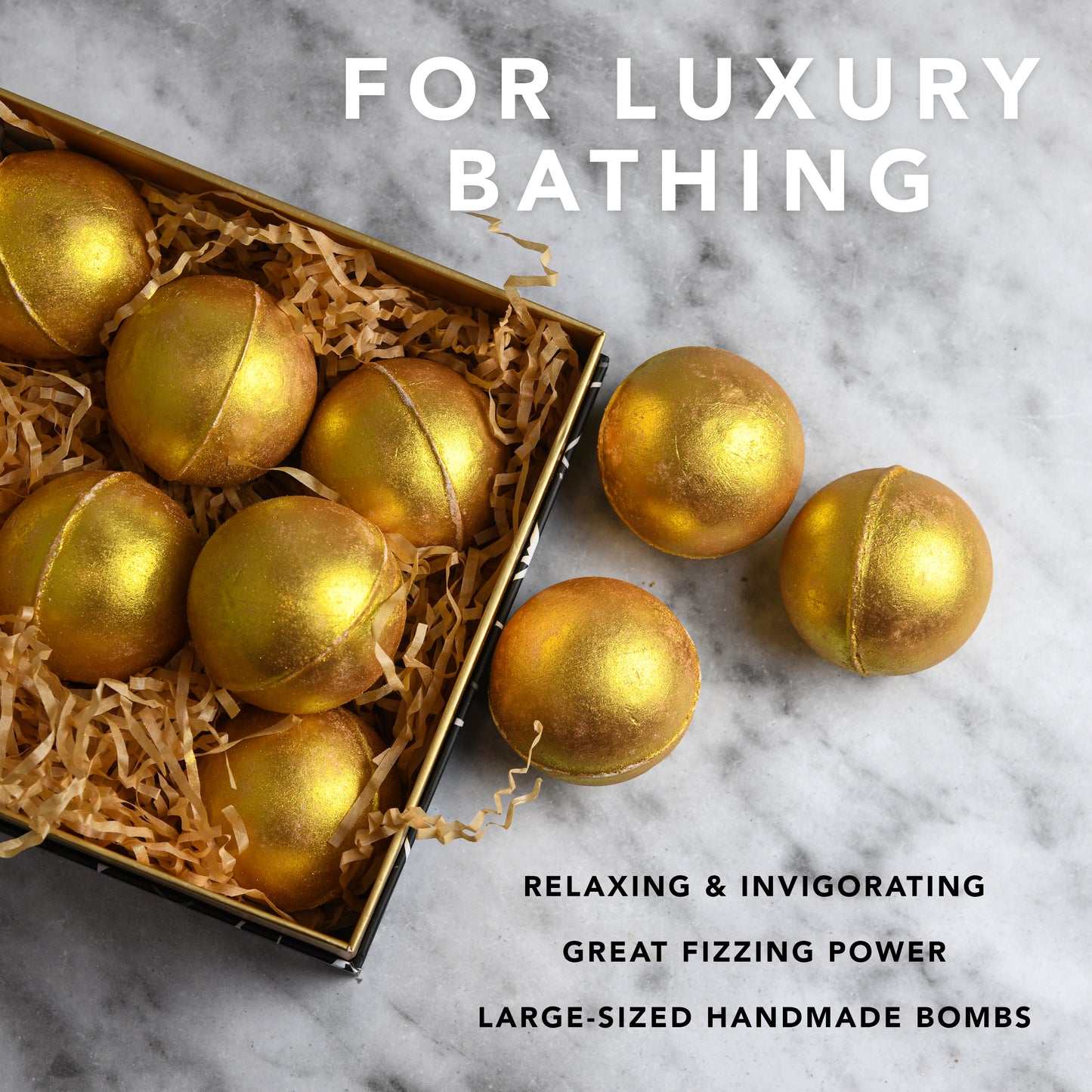 24K Gold Bath Bombs - 10Pc Spa Bubble Bombs