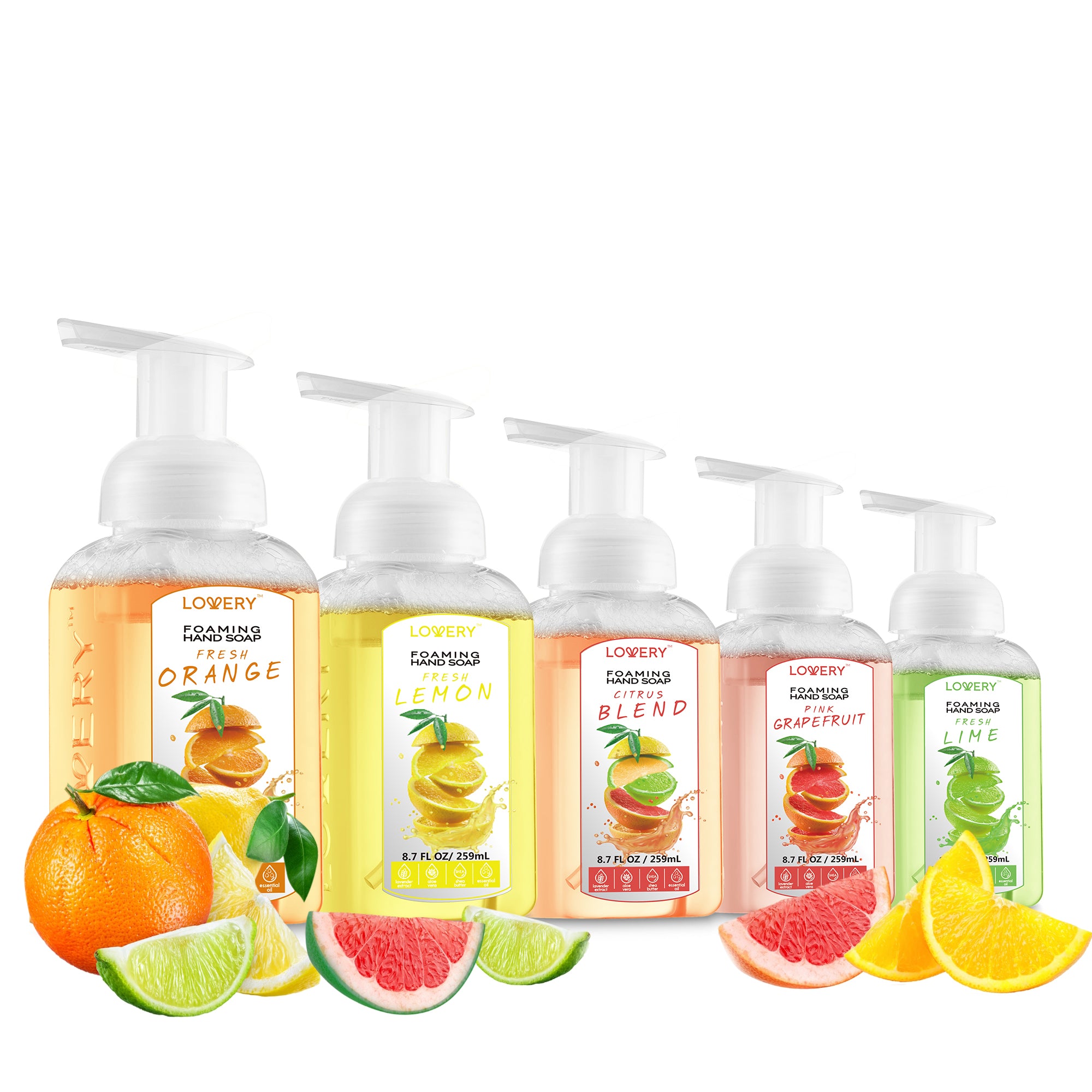 Citrus Foaming Hand Soap Pack Of 5 Foaming Bubbles For Body Wash Lovery 3036