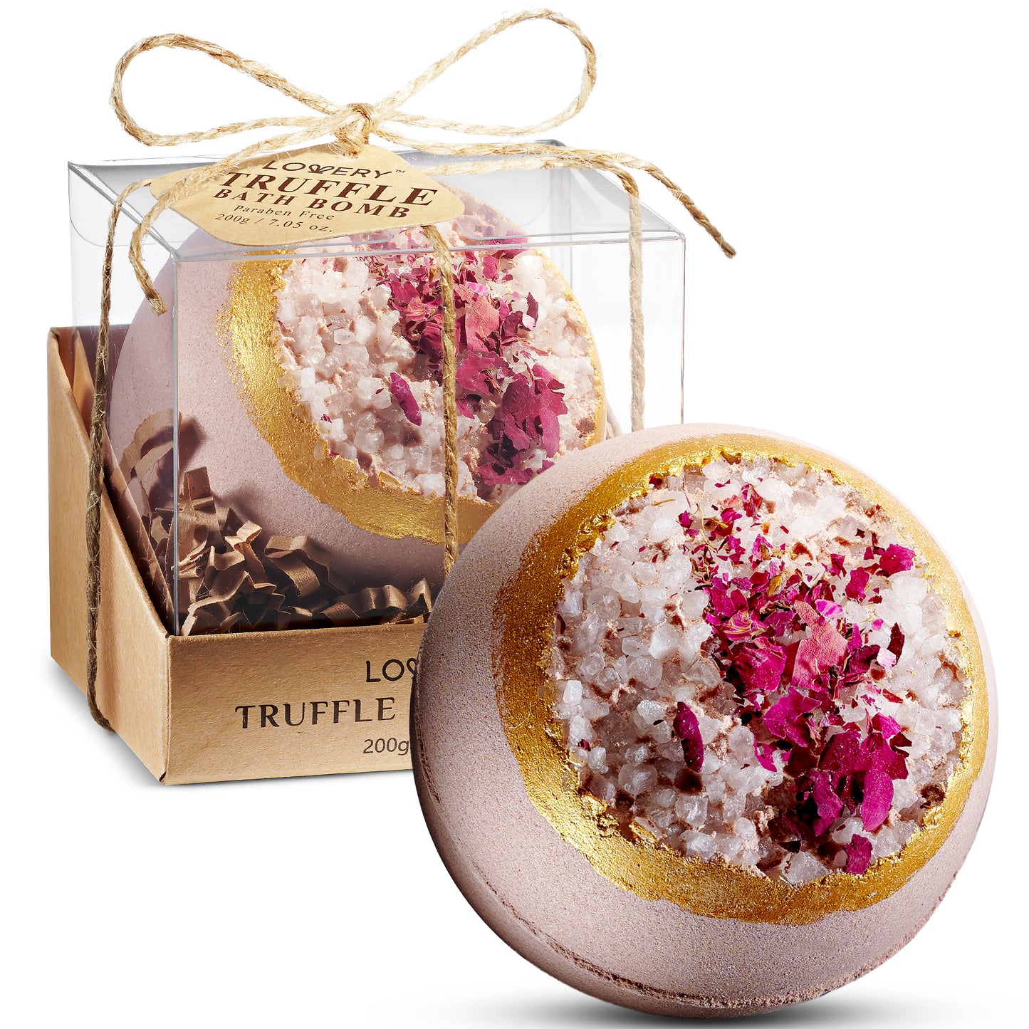 lovery deluxe bath bomb, deluxe bath bomb, truffle Bath Bomb, Handmade Spa Fizzy, Hydrating Truffle Bath Bomb, Essential Fatty Acids, Nourishing Bath Essentials, Vitamin E, Shea Butter, Cruelty-Free Spa Bliss, Paraben-Free, Vegan-Friendly Bath Bombs, Self-Care Love, Truffle Deluxe Bath Bomb, Coarse Sea Salt Spa, Soft Skin, Resilient Skin Barrier, Truffle Spa, Clean Bath Bombs, Spa-Like Bliss