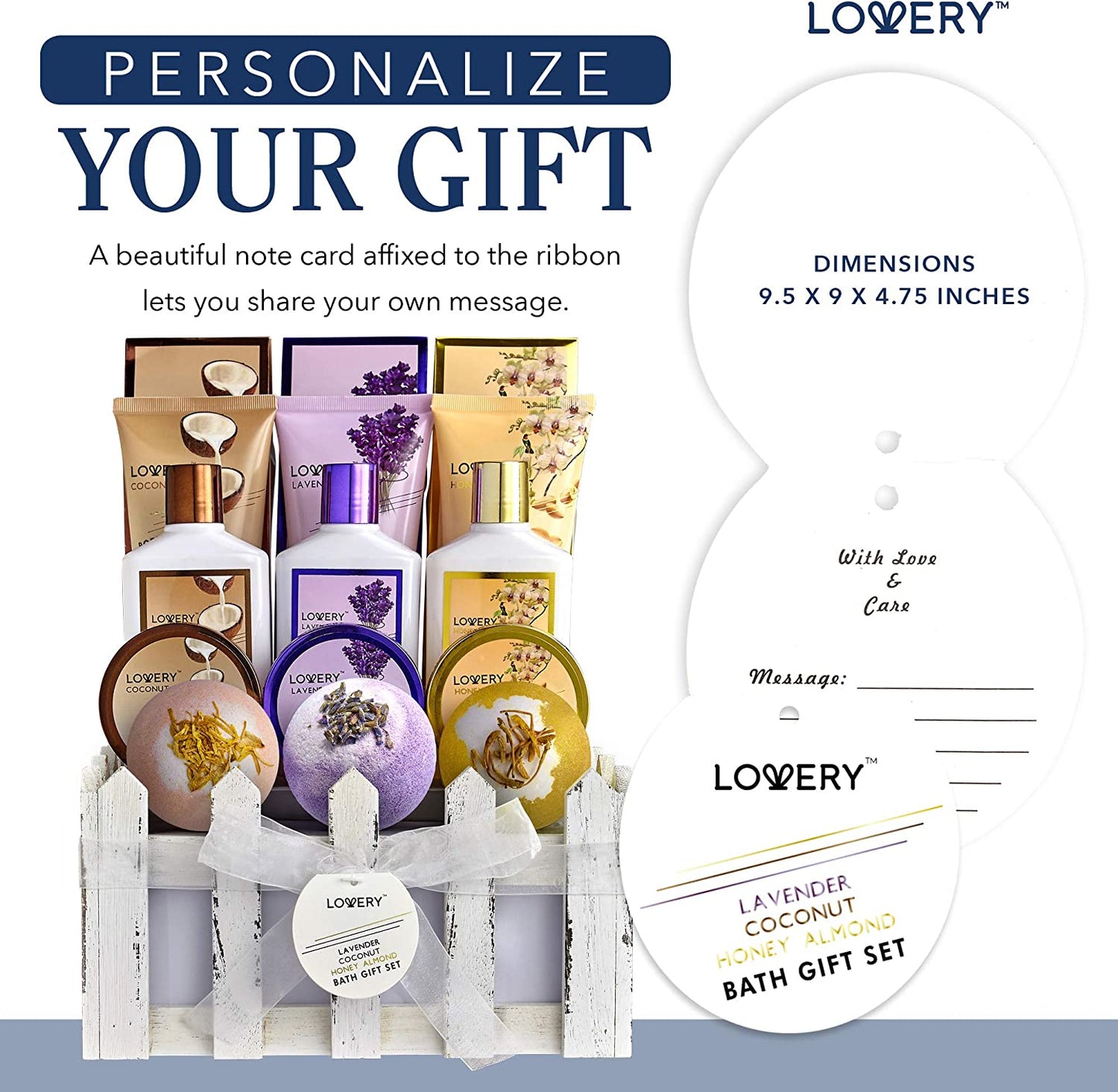 spa kit, lavender lotion, coconut lotion, honey almond lotion, almond lotion, honey lotion, lovery body lotion, lavender body lotion, coconut body lotion, lovery gift baskets, lovery, lovery beauty sets, lovery paraben free