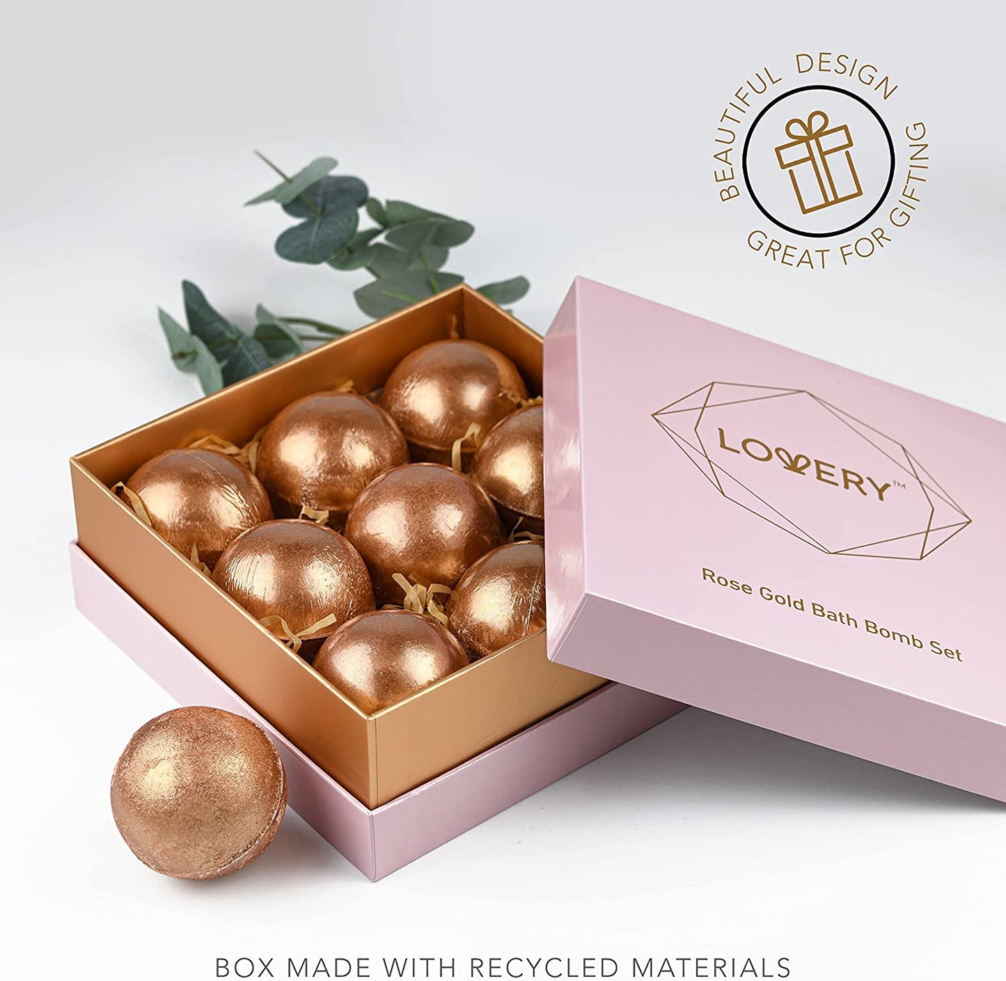 Rose Gold Marble Bath Bombs - 9Pc Bubble Bombs Set