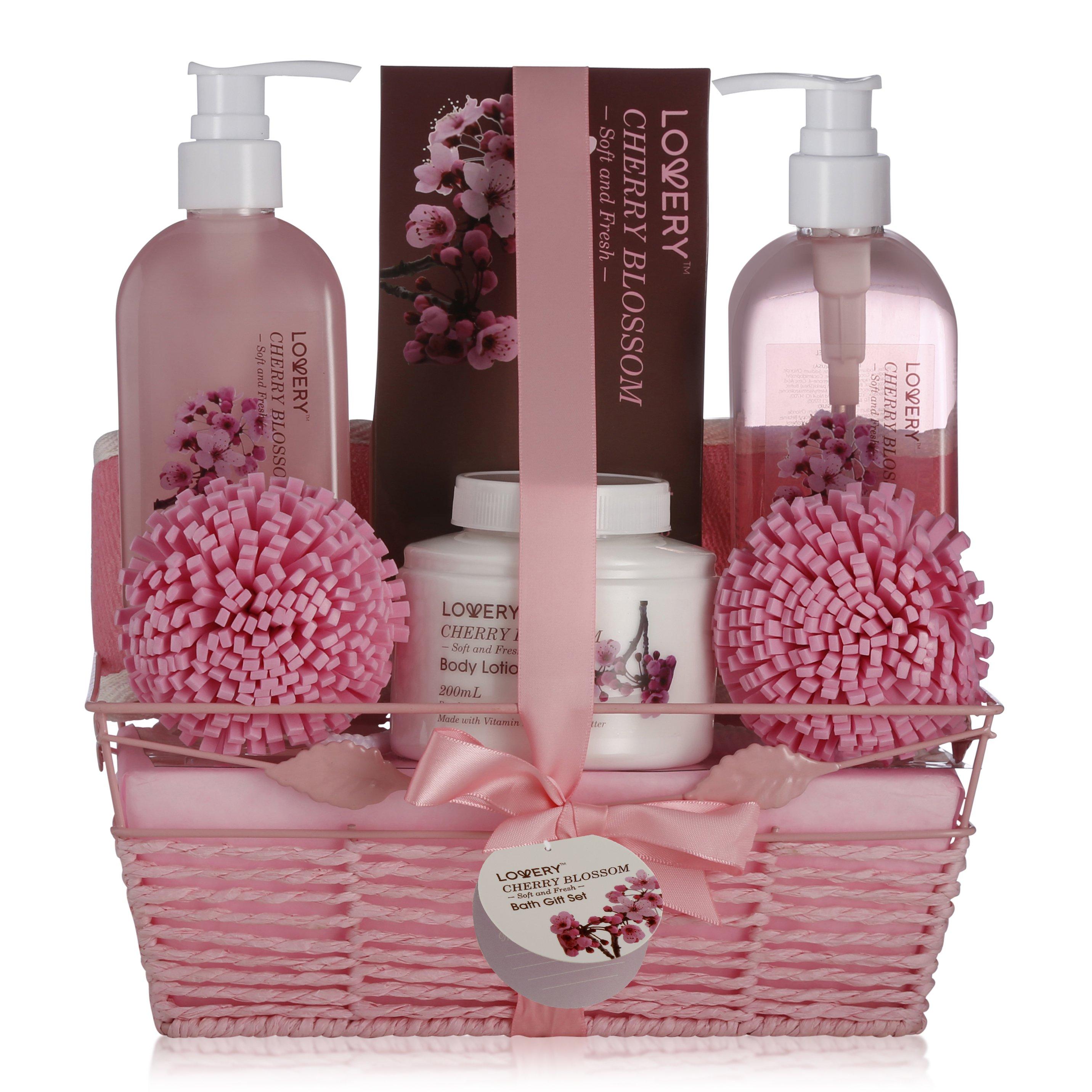 Lovery - Body Care Gift Basket for Moms - 8pc New Mom Spa Kit