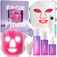 Deluxe Red Light Therapy Face Mask Set, Facial Rejuvenation Skincare Gifts for Women - Quartz Gua Sha, Cryo Mask, Peptide Serum, Depuffing & Sculpting