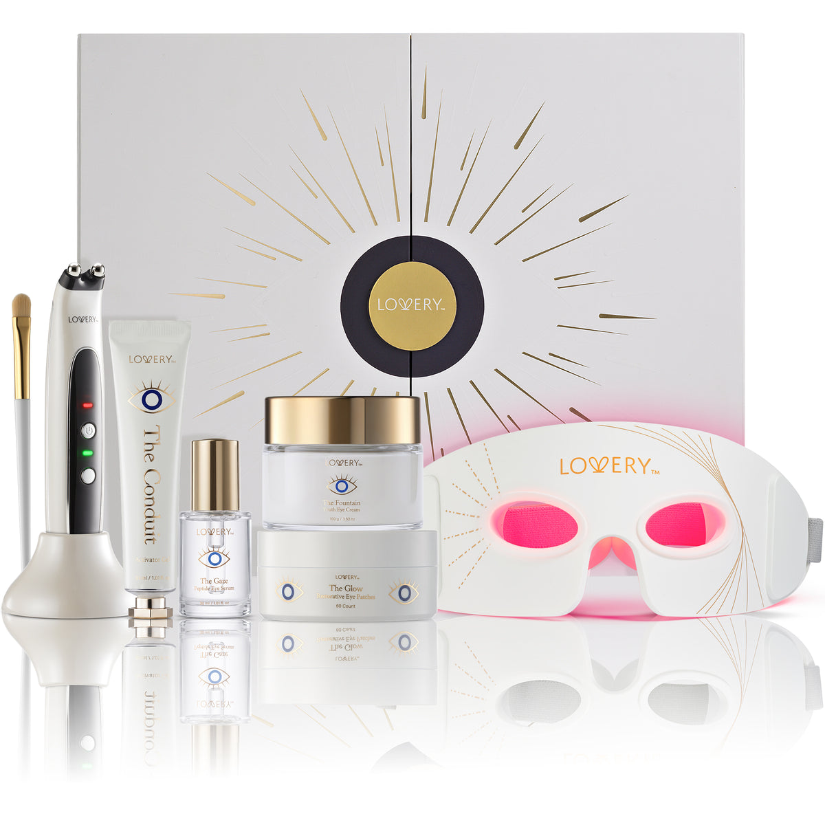 Eye Protection Ritual 8pc Luxury Eye Care Gift Set with Red Light Therapy Eye Mask, Microcurrent Wand, Peptide Eye Serum – Anti-Aging & Anti-Wrinkle 