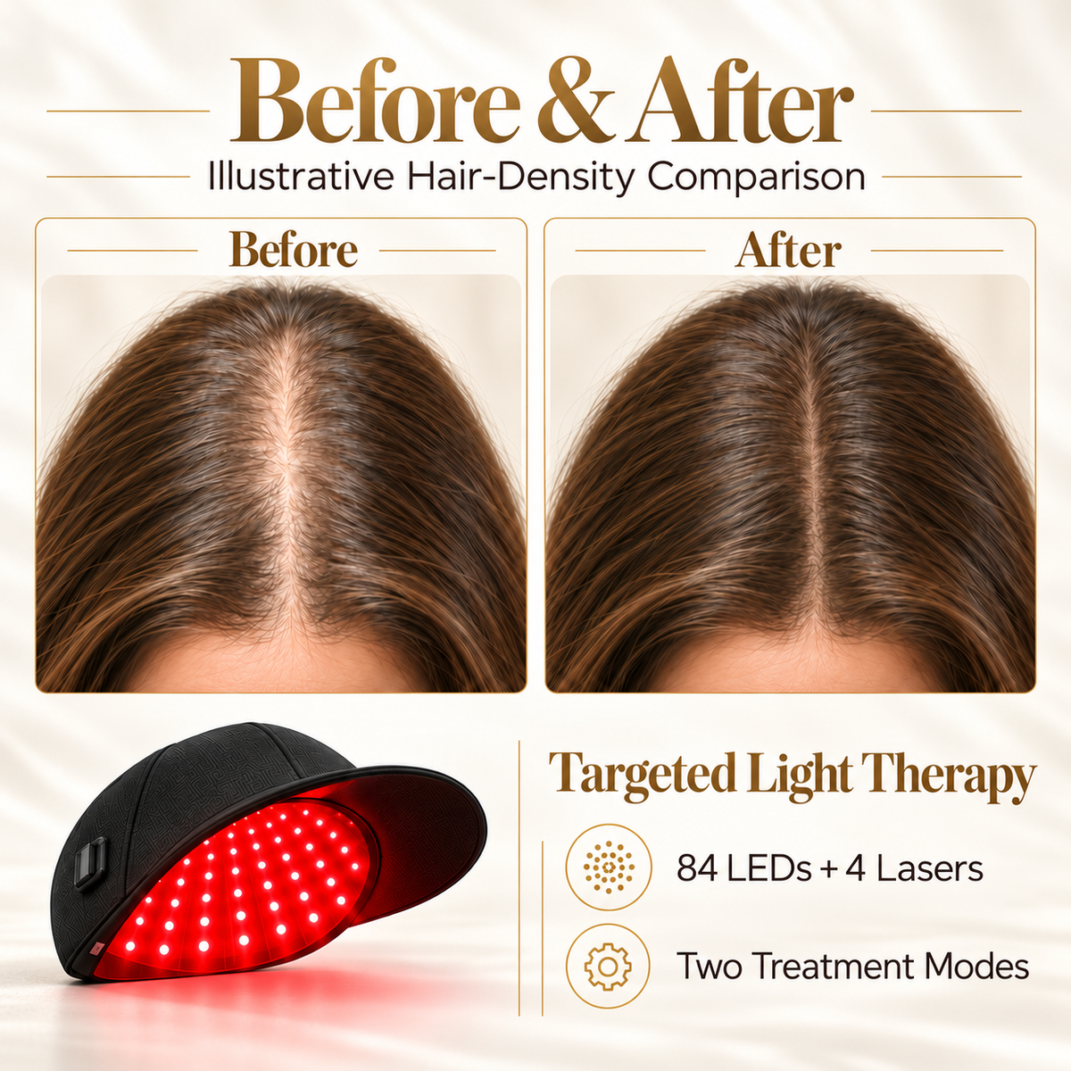 Laser Cap LED Red & Blue Light Therapy Hat for Hair Growth - Near-Infrared 850nm & 465nm, Cordless Hair Growth Deivce for Women & Men Hair Scalp Care