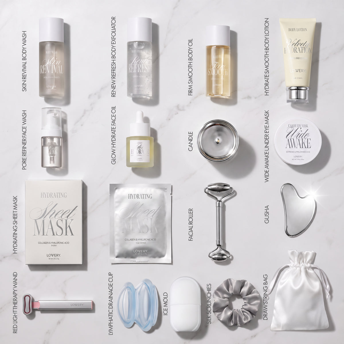 The Ultimate Spa Day Premium Gift Set – 16pc  Luxury Full Body Self Care Spa Kit with Red Light Therapy Wand, Stainless Steel Sculpting Gua Sha,  Facial Roller, Hydrating Sheet Masks, Body Oil, Vanilla Candle & More