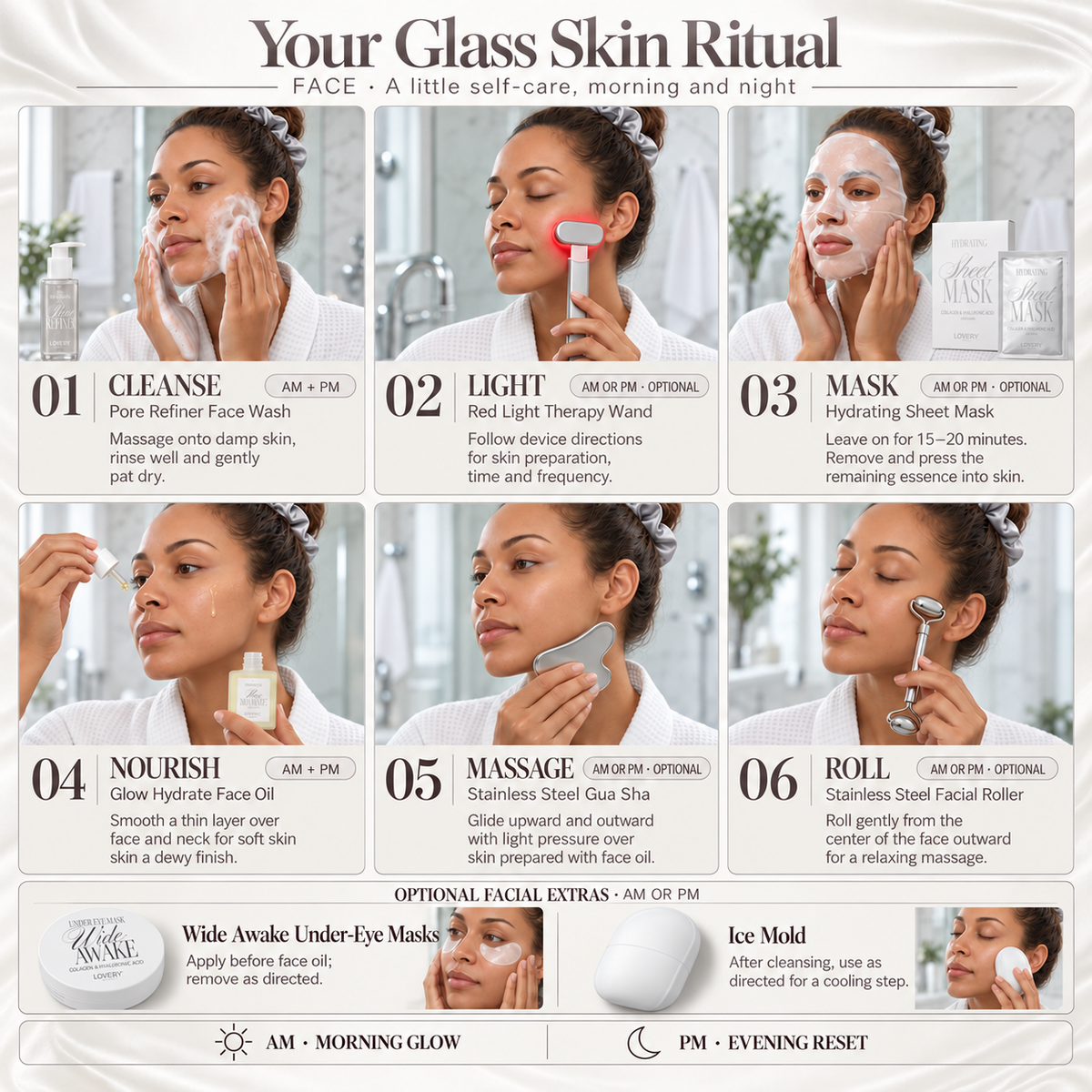The Ultimate Spa Day Premium Gift Set – 16pc  Luxury Full Body Self Care Spa Kit with Red Light Therapy Wand, Stainless Steel Sculpting Gua Sha,  Facial Roller, Hydrating Sheet Masks, Body Oil, Vanilla Candle & More