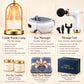 Luxury Self Care Gift Set for Women with Candle Warmer Lamp, 2 Soy Candles, Eye Massager, Massage Gun & Plush Blanket - 11Pc Relaxation Spa Gift Box