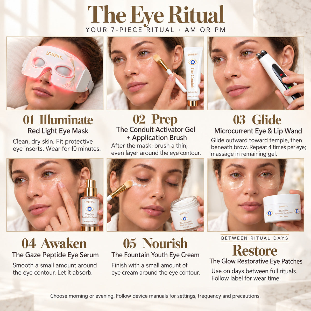 Eye Protection Ritual 8pc Luxury Eye Care Gift Set with Red Light Therapy Eye Mask, Microcurrent Wand, Peptide Eye Serum – Anti-Aging & Anti-Wrinkle 