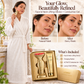 24K Gold 4-in-1 Face & Neck Lifting Device with Red Light Therapy & EMS Microcurrent: LED Anti-Wrinkle Skin Tightening Massager with Activator Gel