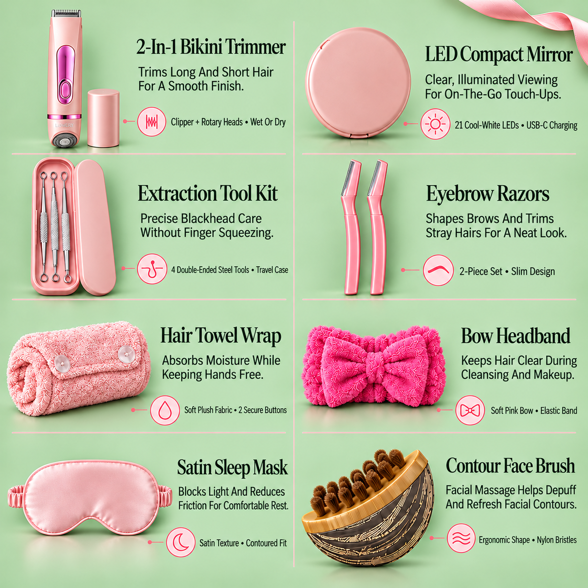 Limited-Edition Advent Calendar 2026 Skincare & Beauty Luxury Gift Set, 24pc Body Care Gift for Women with Red Light Therapy Mask, Massage Gun & More