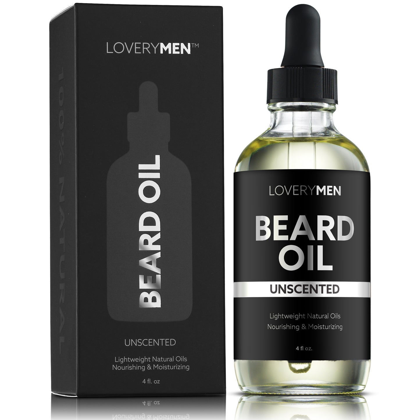 LoveryMen Unscented Beard Oil - 4oz Nourishing & Moisturizing Oil