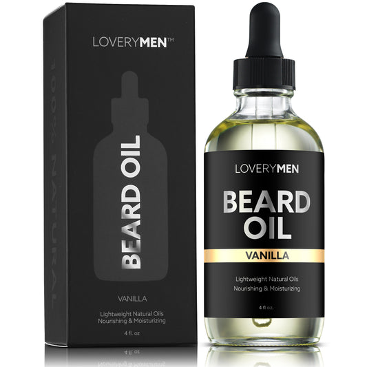 LoveryMen Vanilla Beard Oil for Men - 4oz All Natural Mens Beard Oil