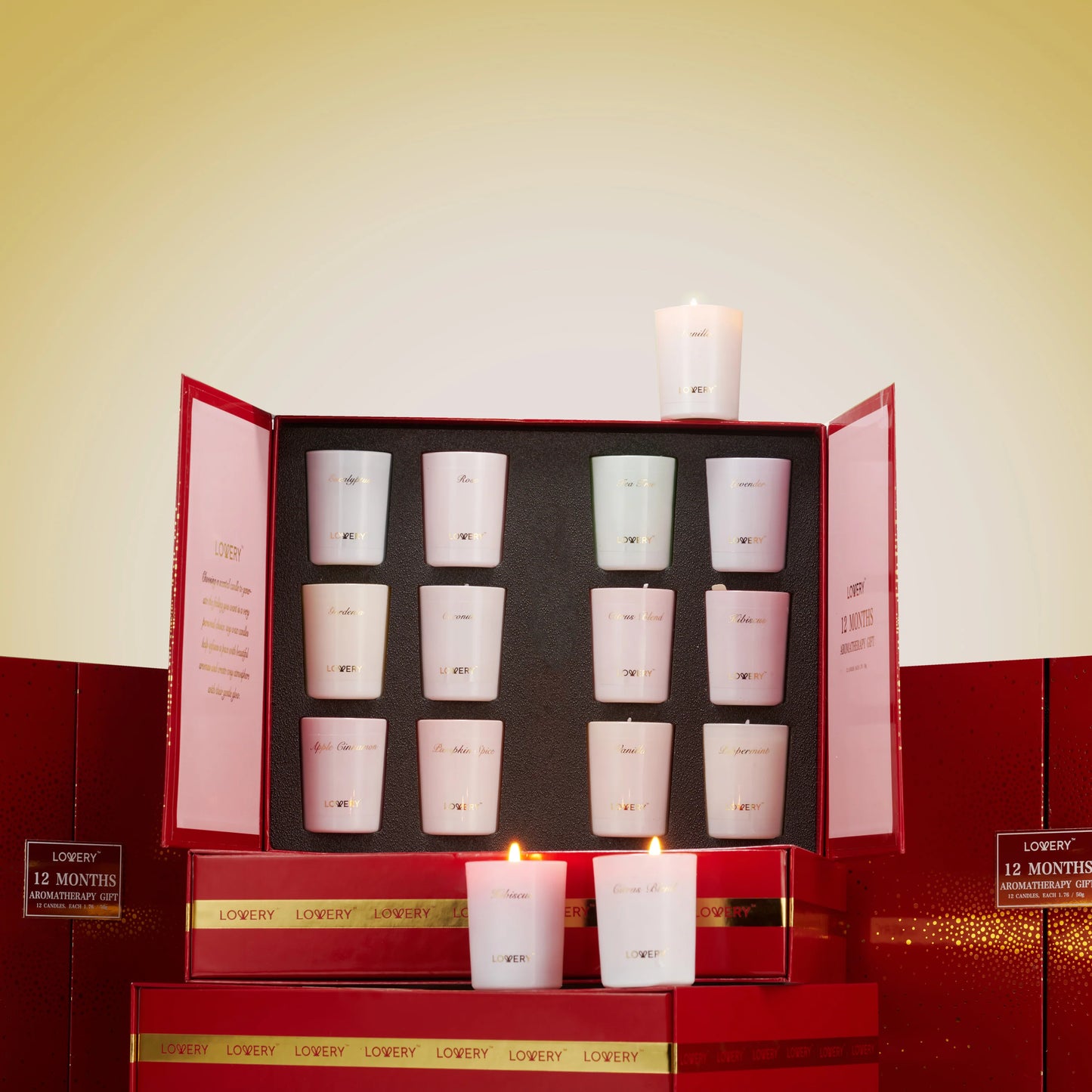 2025 Advent Calendar Candle Gifts - 12pc Aromatherapy Scented Candles, Pen, Wick Trimmer & Calendar
