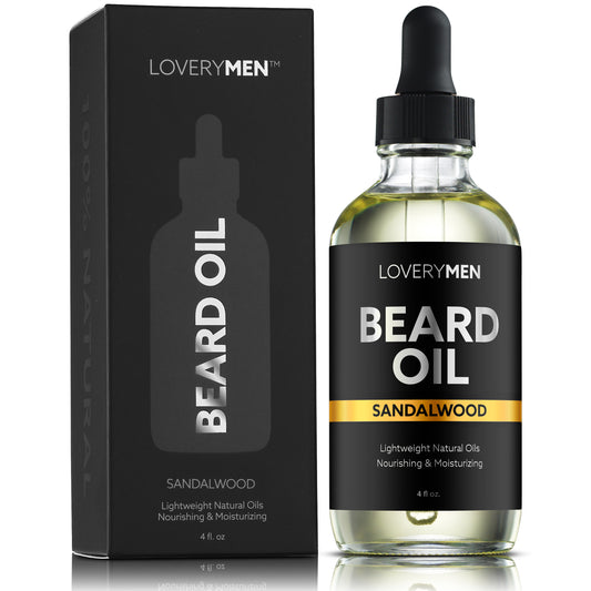 LoveryMen Sandalwood Beard Oil - 4oz Nourishing & Moisturizing Oil