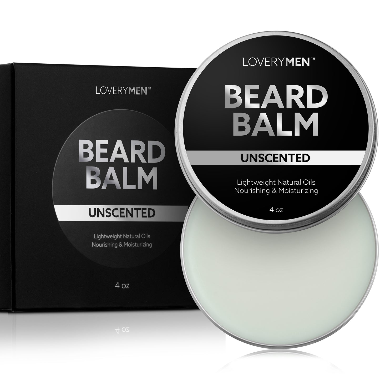 LoveryMen Unscented Beard Balm - 4oz Beard Cream & Softener