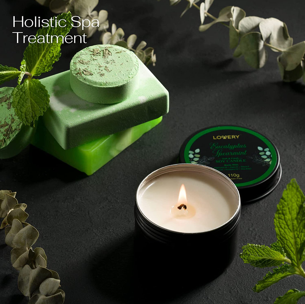 Eucalyptus Spearmint Deluxe Home Bath Set - 20Pc Spa Gift Basket