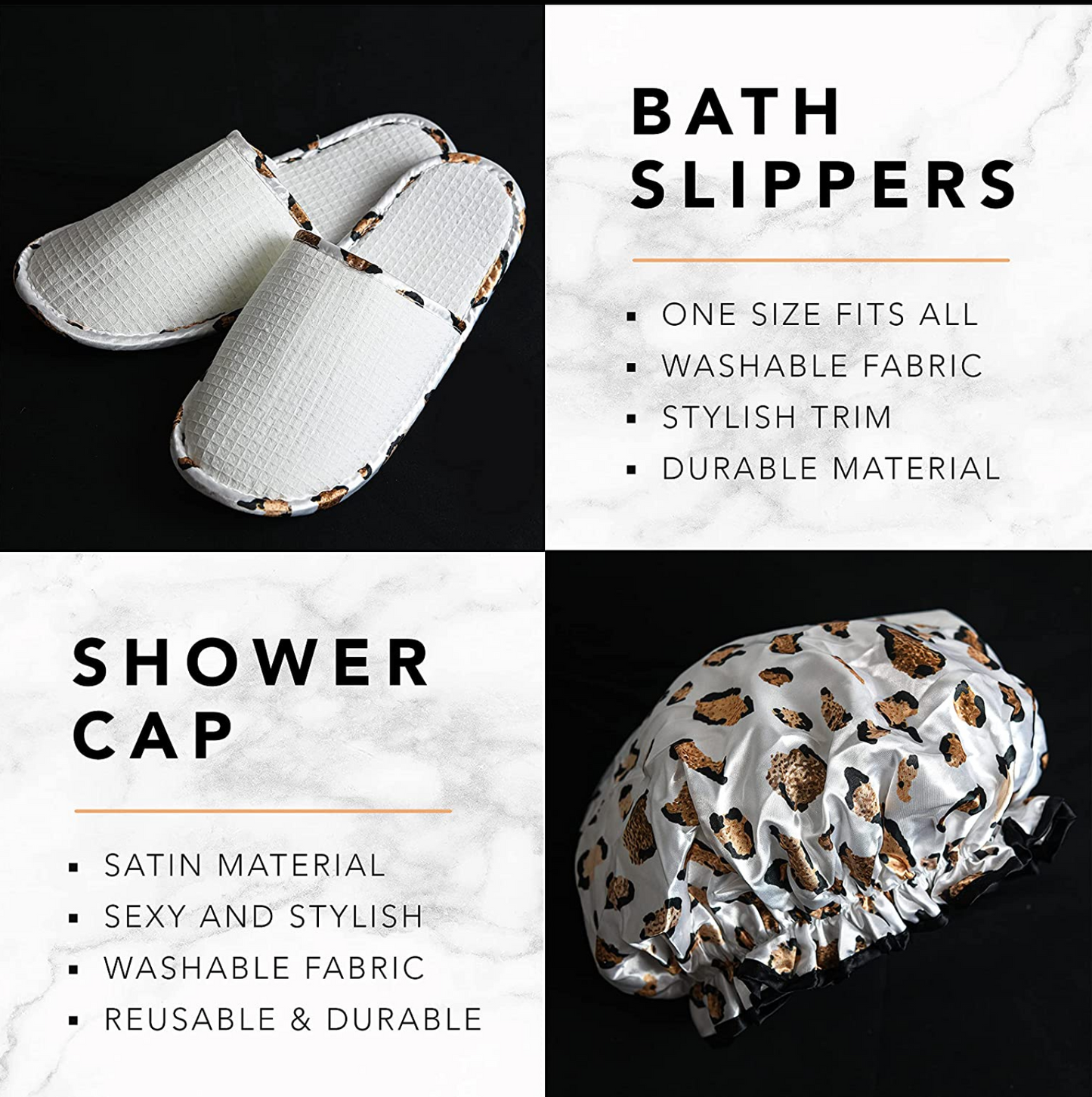 Honey Almond Home Spa Kit - 24Pc Deluxe Bath and Body Leopard Print Gift Basket