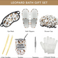 Honey Almond Home Spa Kit - 24Pc Deluxe Bath and Body Leopard Print Gift Basket