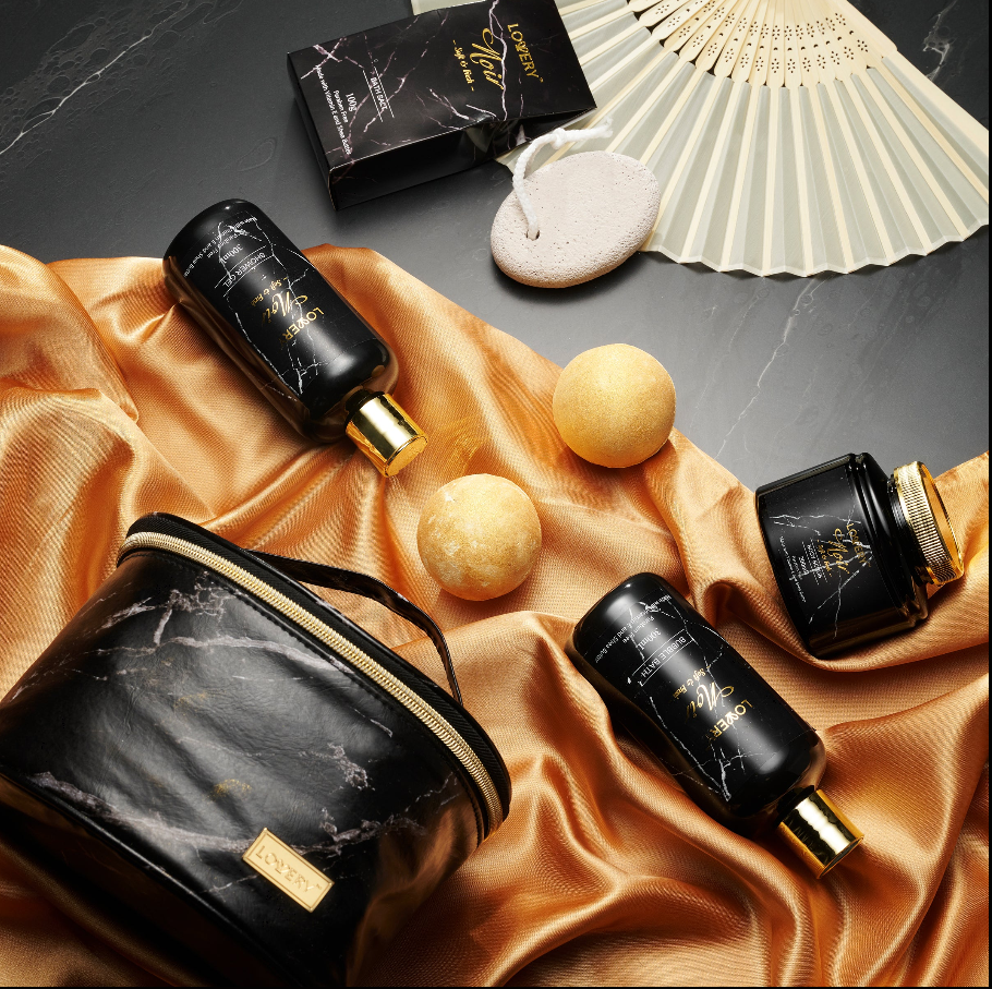 Luxe Jasmine Noir Home Spa Kit - 10Pc Deluxe Body Care Set
