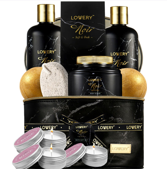 Luxe Jasmine Noir Home Spa Kit - 10Pc Deluxe Body Care Set