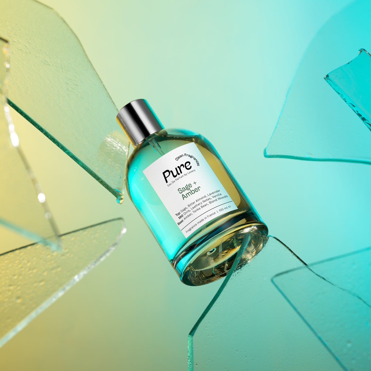 Pure Sage and Amber Eau de Parfum, Made in France, 3.4 oz