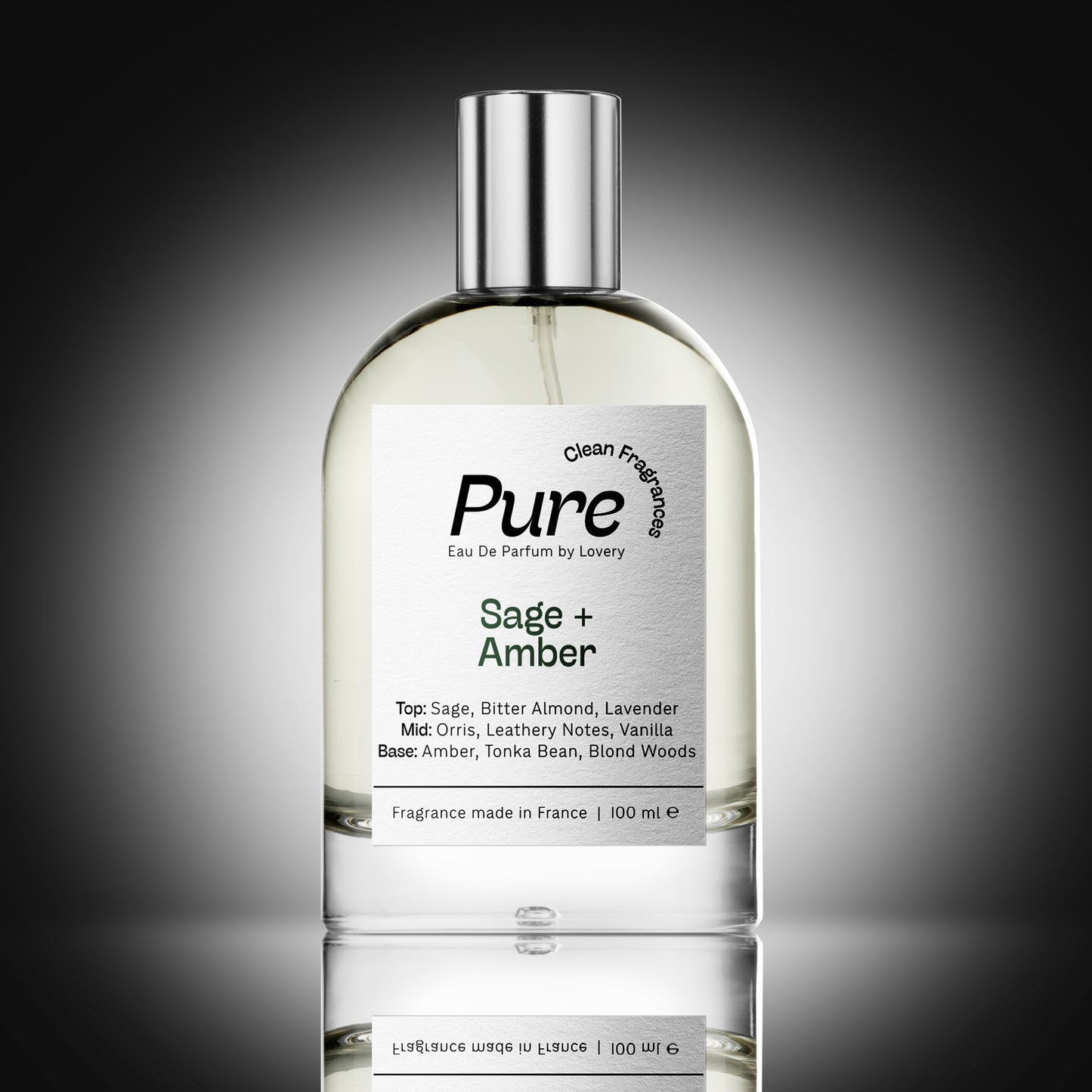 Pure Sage and Amber Eau de Parfum, Made in France, 3.4 oz