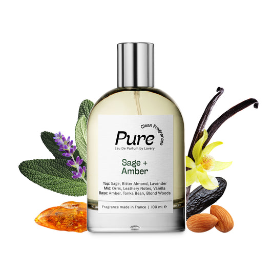 Pure Sage and Amber Eau de Parfum, Made in France, 3.4 oz