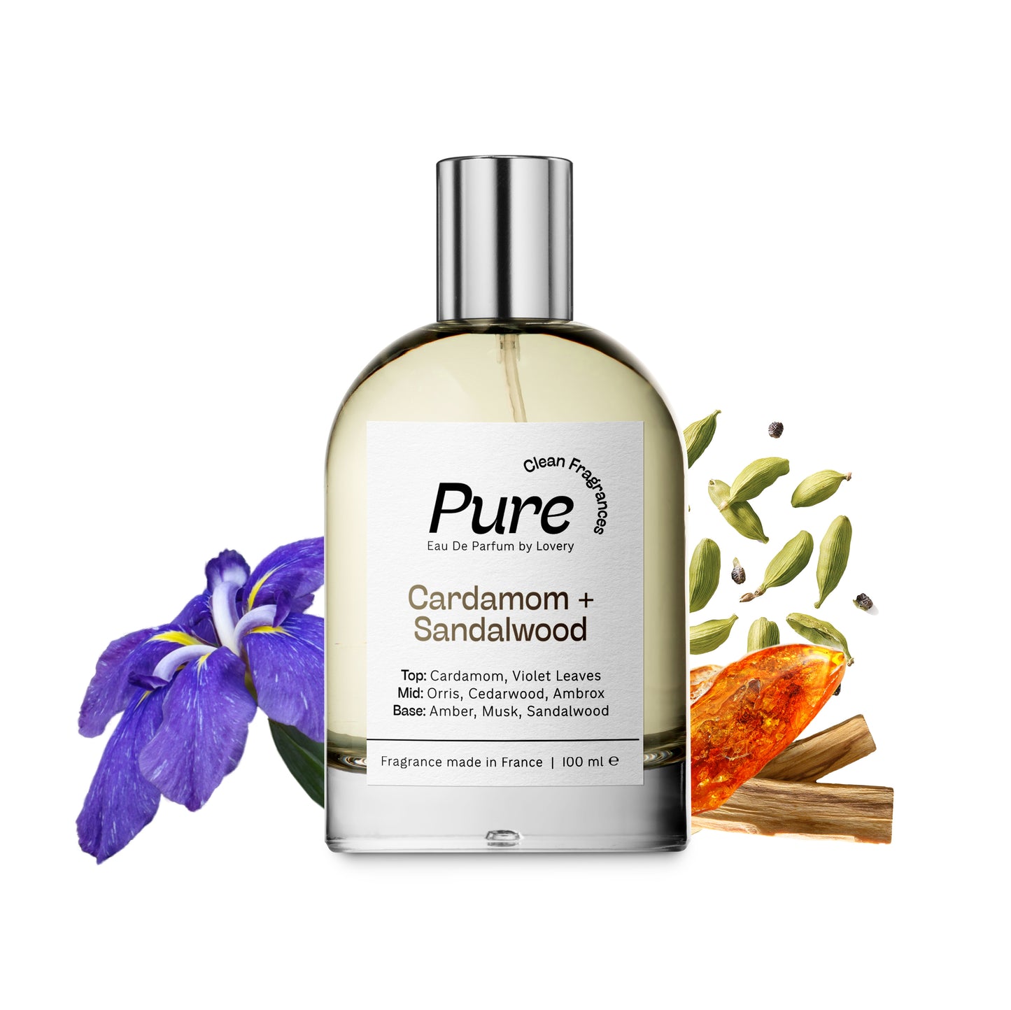 Pure Cardamom Sandalwood Perfume Inspired by Lelabo Santal 33 - 3.38fl oz Long Lasting Eau de Parfum - Made in France