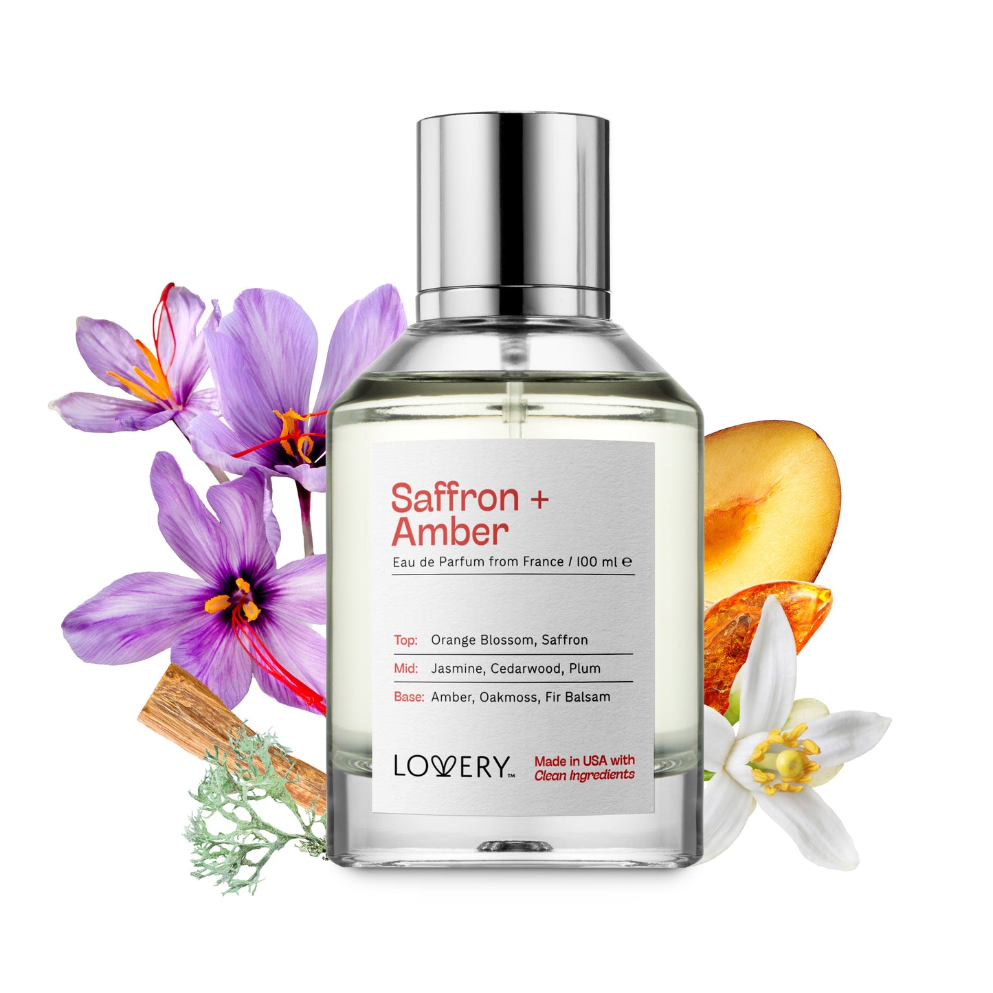 Saffron Amber Perfume Inspired by Baccarat Rouge 540 - 3.38fl oz Long Lasting Eau de Parfum - Made in USA